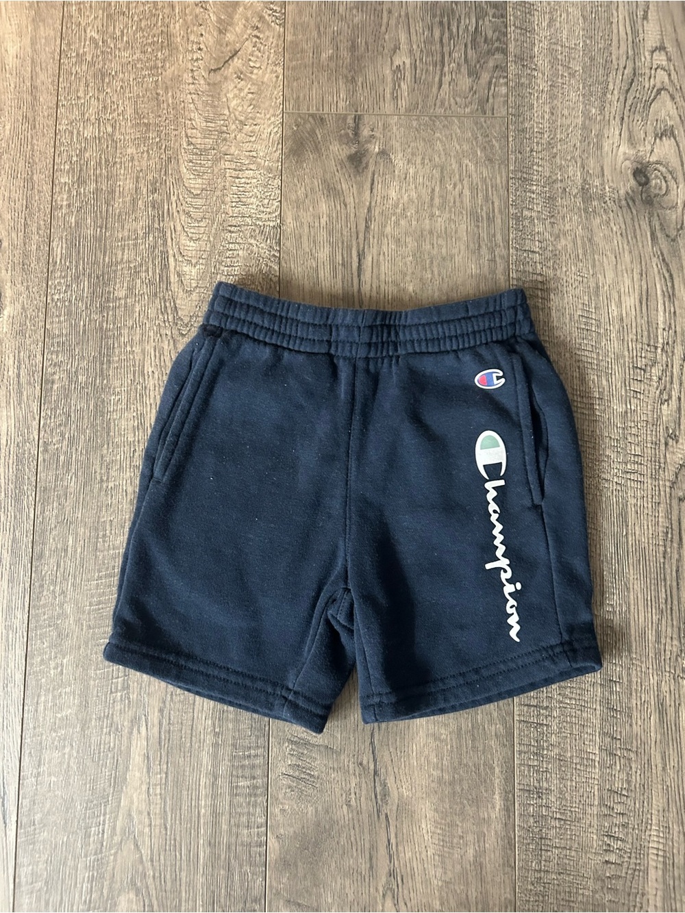 Champion Boys Navy Logo Fleece Shorts